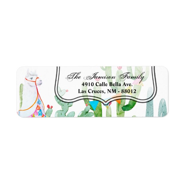 .75"x2.25" Rücksendeadresse Etikett Boho Llama Böh (Vorne)