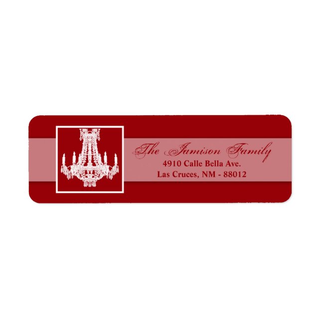 .75"x2.25" Rücksendeadresse Label Crystal Chandeli (Vorne)