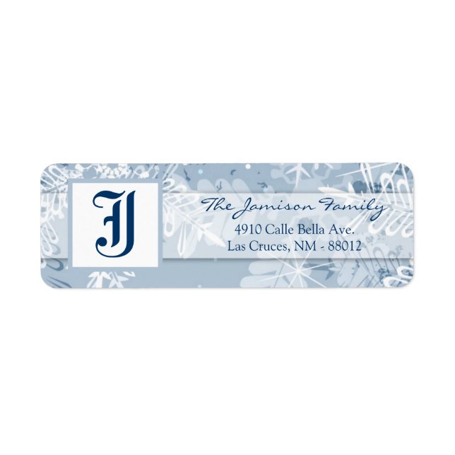 .75"x2.25" Rücksendeadresse Label Crystal Snowflak (Vorne)