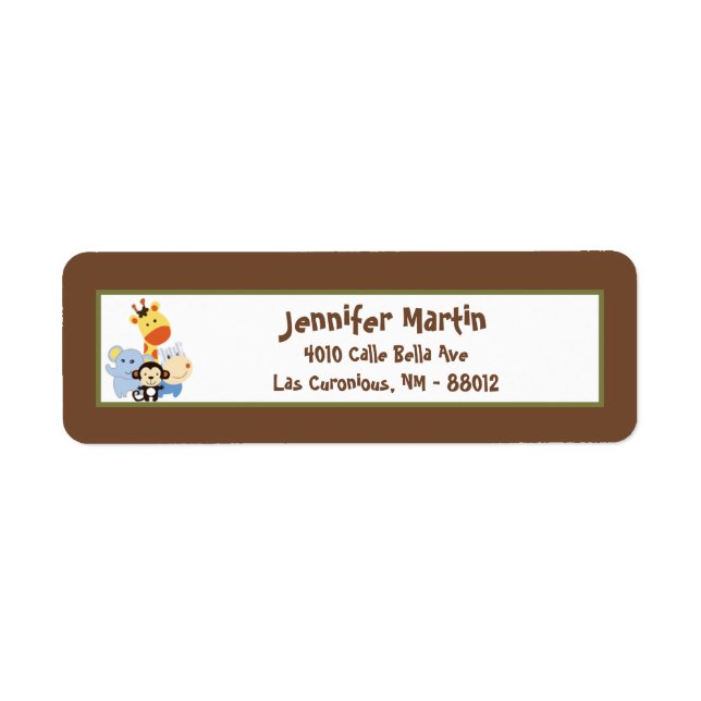 .75"x2.25" Rücksendeadresse Label Jungle Play (Vorne)