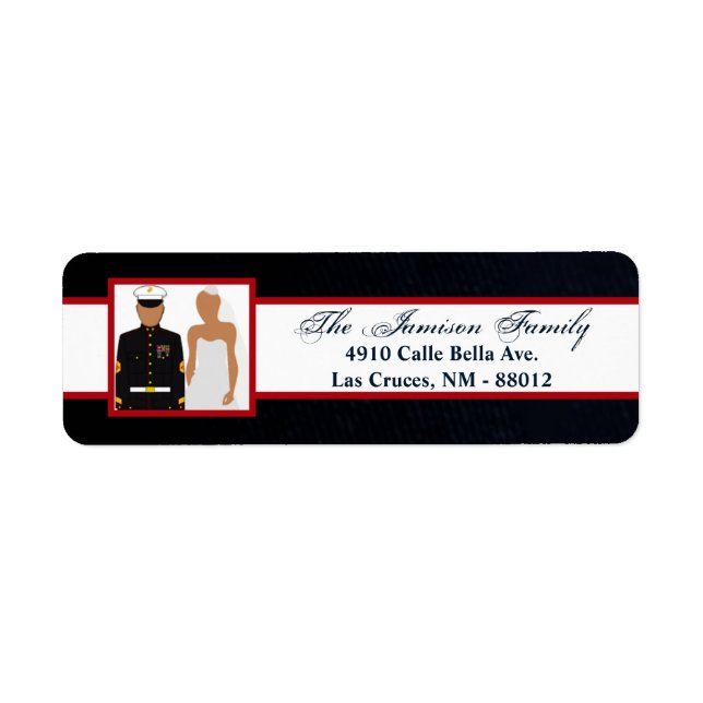 .75"x2.25" Rücksendeadresse Label Marine Hispanic (Vorne)