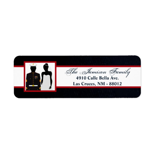 .75"x2.25" Rücksendeadresse Label Marine Uniform (Vorne)