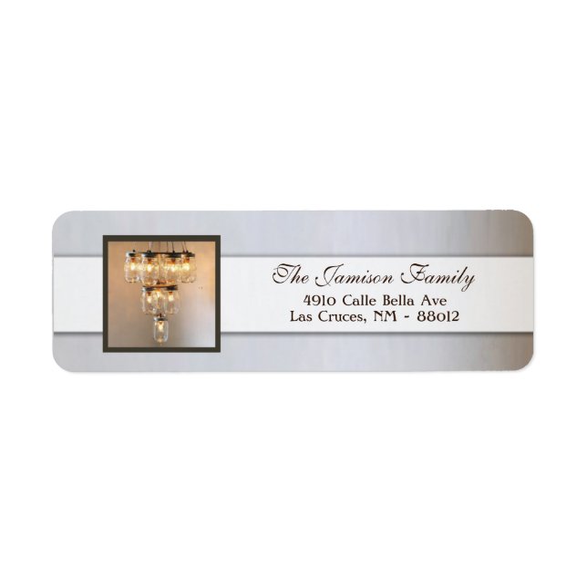 .75"x2.25" Rücksendeadresse Label Mason Jar Chande (Vorne)