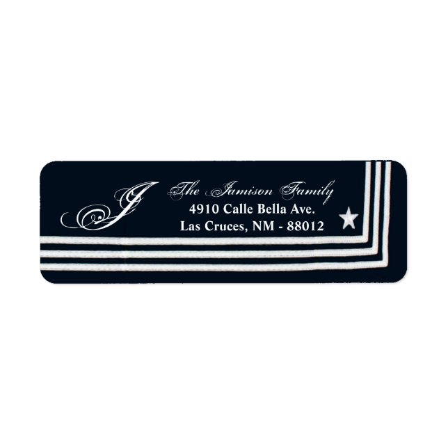 .75"x2.25" Rücksendeadresse Label Navy Sommerkleid (Vorne)
