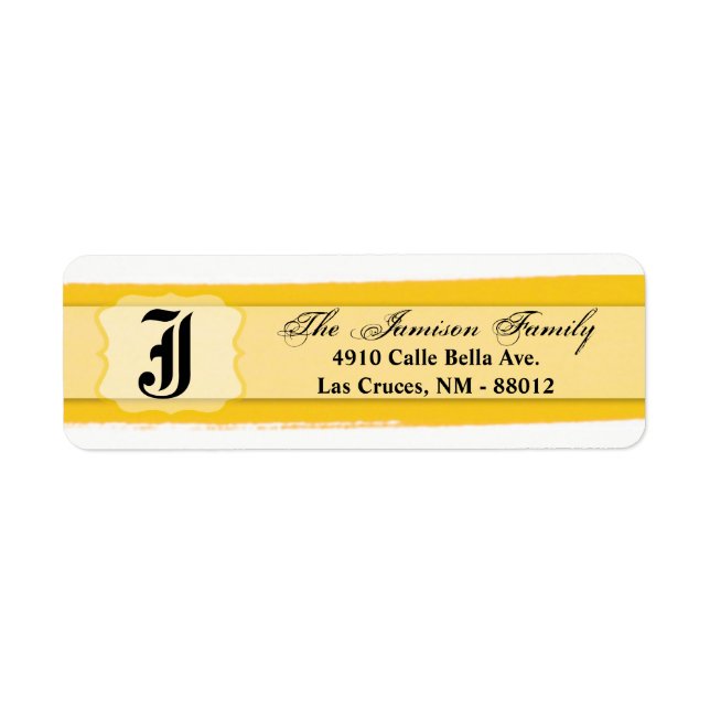 .75"x2.25" Rücksendeadresse Label Ombre Stripe Yel (Vorne)