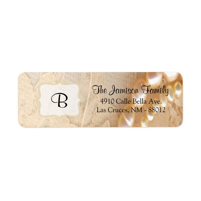 .75"x2.25" Rücksendeadresse Label Perl & Lace (Vorne)