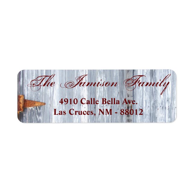 .75"x2.25" Rücksendeadresse Label White Wash Wood  (Vorne)