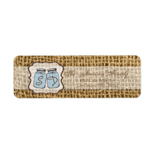 .75"x2,25" Rücksendeadresse Mason Jar Burlap Count
