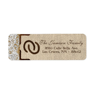 .75"x2.25" Rücksendeetikett Hufeisen Jute