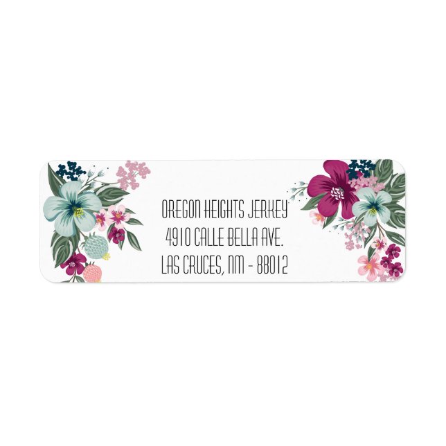 .75"x2.25" Unternehmensadressen - Tropische Blume (Vorne)