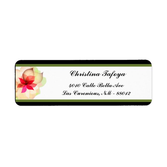 .75" x 2,25" Rücksendeadresse Farbige Lotus-Blume (Vorne)