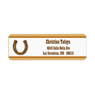 .75" x 2,25" Rücksendeadresse Wagenrad/Pferdeschu