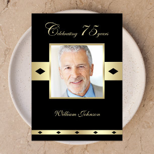 75e anniversaire de fête Invitation Photo 75e