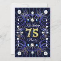 75e anniversaire invitation de fête avec des masse