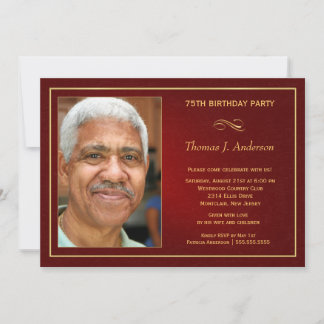 75e anniversaire Invitations - Ajouter votre photo