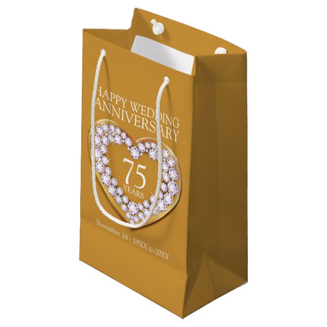 75e anniversaire mariage sac cadeau photo (Devant Angle)