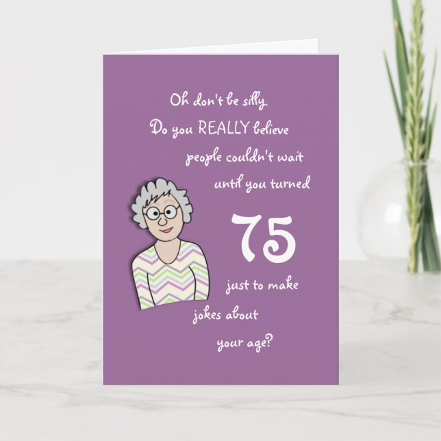 75e anniversaire pour sa carte amusante (Devant)