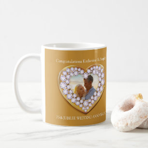 75e jubilé mariage anniversaire photo mug
