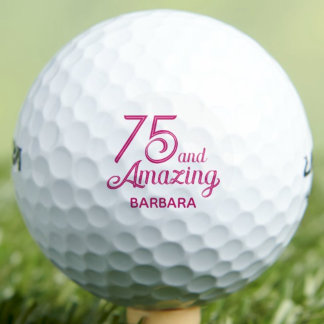 75th Birthday Gift - 75 and Amazing Elegant Pink Golfball