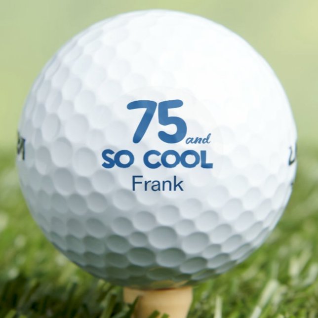 75th Birthday Gift - Classic 75 and So Cool Blue  Golfball (Von Creator hochgeladen)