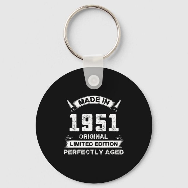 75th Birthday Gift For Legends Made In 1951 75 Yea Schlüsselanhänger (Vorderseite)
