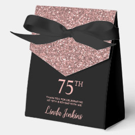 75th Birthday Rose Gold Glitter Thank You Geschenkschachtel