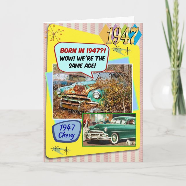75th Birthday! Wow, samer Alter as this 1947 Chevy Karte (Vorderseite)