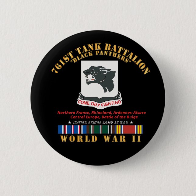 761. Tank-Bataillon - Black Panthers - EU des Zwei Button (Vorderseite)