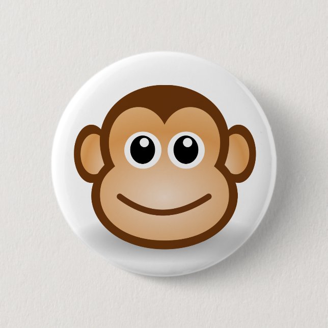 76-frei-Niedlich-Cartoon-Affe-Clipart-Illustration Button (Vorderseite)