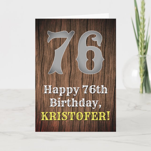 76. Geburtstag: Inspirierter Western Karte (Vorderseite)