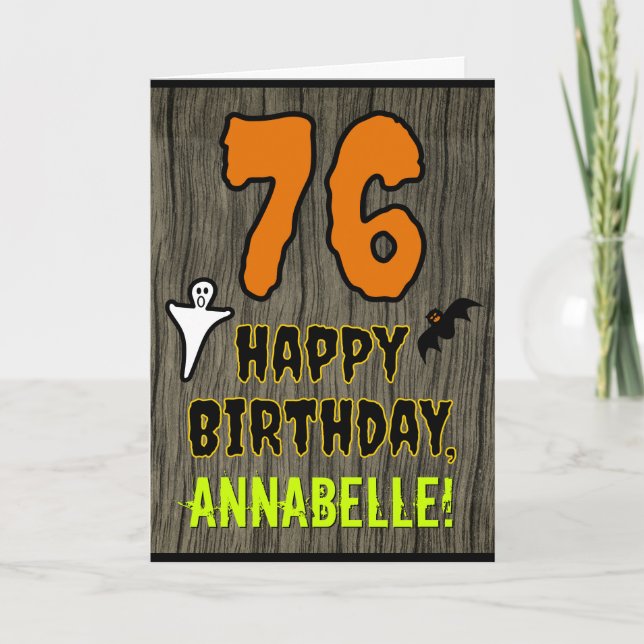 76. Geburtstag: Spooky Halloween Thema, Individuel Karte (Vorderseite)
