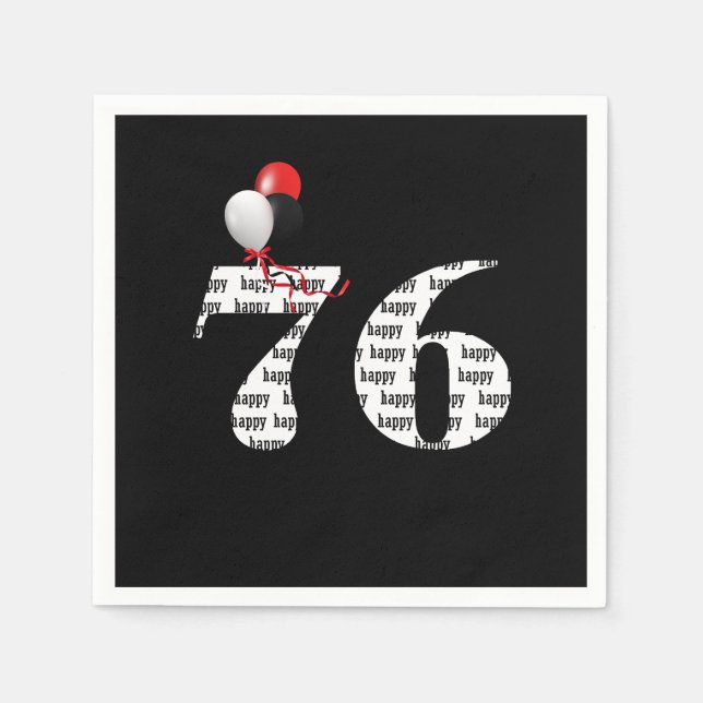 76. Geburtstagsballons Serviette (Vorderseite)