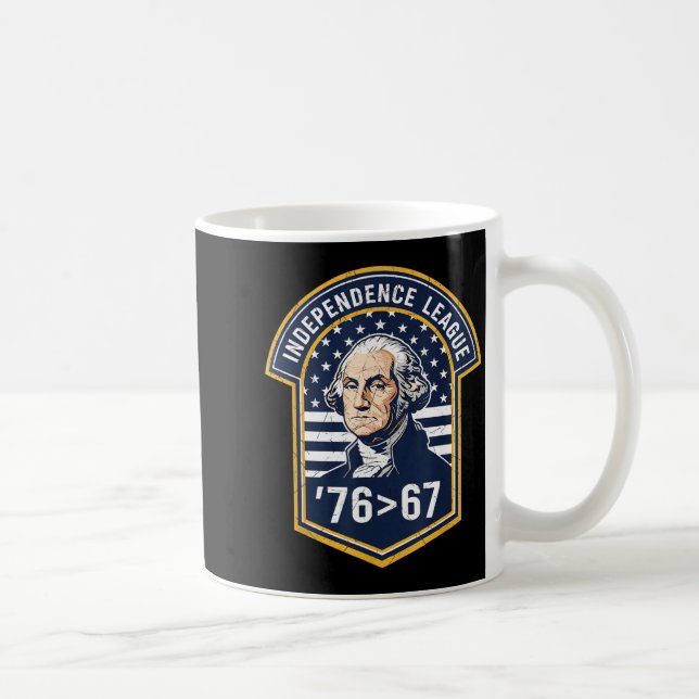 76 Größer als 67 George Washington Geschichts-Spaß Kaffeetasse (Rechts)