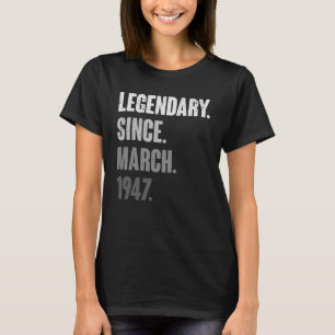 76 Jahre alt Vintag 1947 Geburtstag März 76. Deko T-Shirt