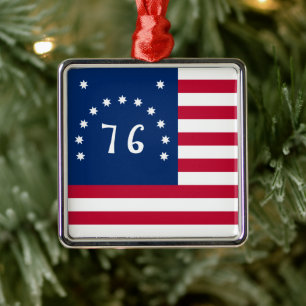 76 Kampfesflagge, Amerikanisches Banner Weihnachte Ornament Aus Metall