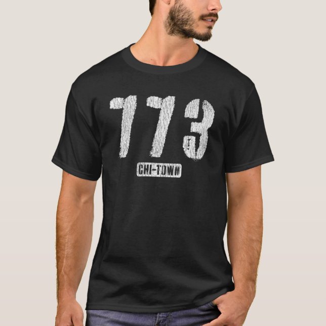 773 Chicago IL Rough Stencil Design mit T-Shirt (Vorderseite)