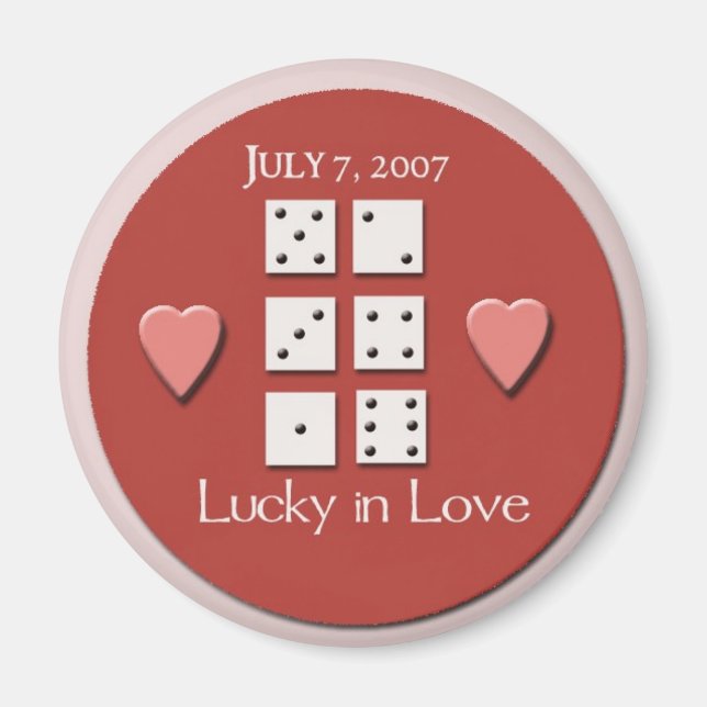 777 070707 Hochzeitstag Magnet (Vorne)