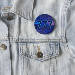 777 Engel Number Dark Blue Sparkle Manifestation Button