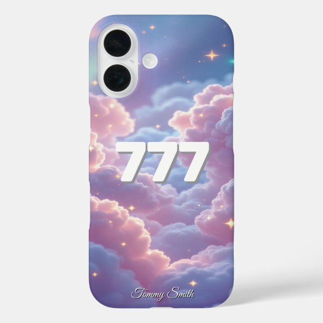 777 Engel Number- Luck, Abundance & Manifestation iPhone 16 Hülle (Rückseite)