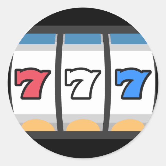777 Glücksspielstecker Runder Aufkleber (Vorderseite)