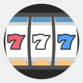 777 Glücksspielstecker Runder Aufkleber
