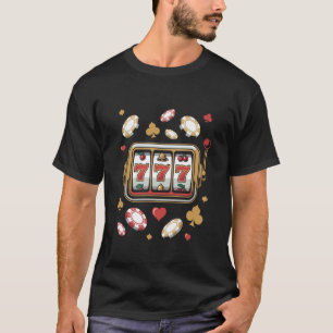 777 Jackpot Slots Glücksspiel-Spaß-Thema T-Shirt