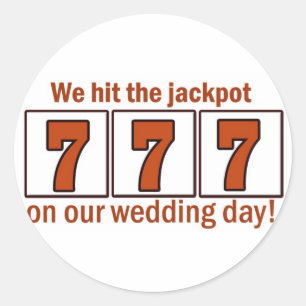 777 Wir treffen die Jackpot-Aufkleber Runder Aufkleber