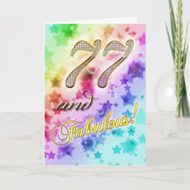 77. Geburtstag für jemanden Fabulous Karte (Vorderseite)