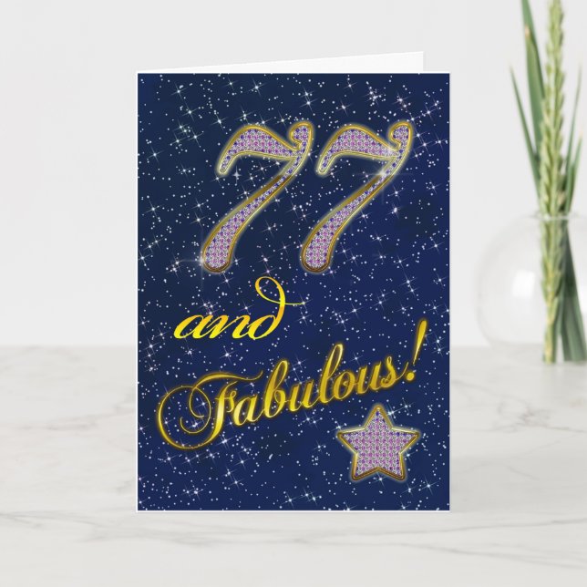 77. Geburtstag für jemanden Fabulous Karte (Vorderseite)