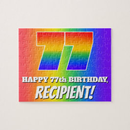 77. Geburtstag — mehrfarbiges Regenbogenmuster "77