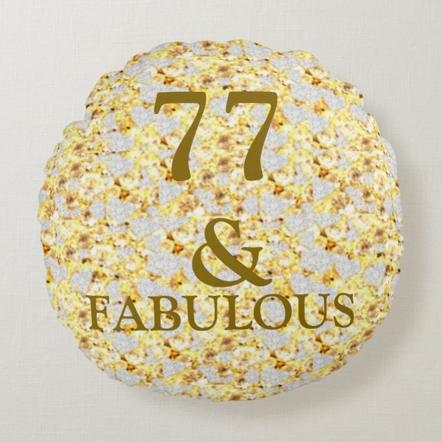 77. Geburtstag Rundes Kissen (Vorderseite)