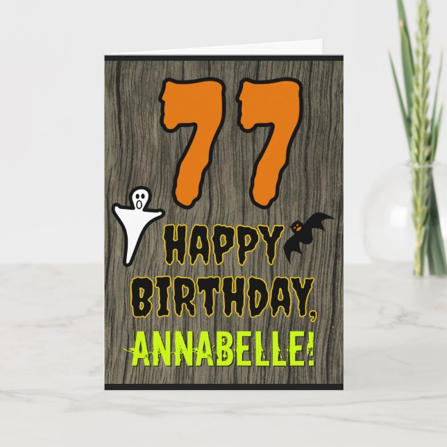 77. Geburtstag: Spooky Halloween Thema, Individuel Karte (Vorderseite)