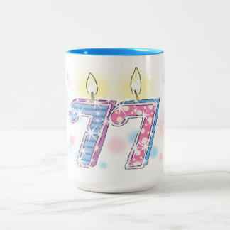 77. Geburtstag Zweifarbige Tasse