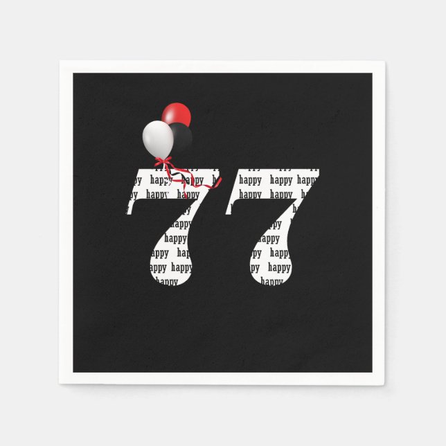 77. Geburtstagsballons Serviette (Vorderseite)